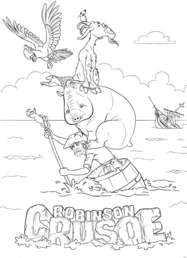 Kids-n-fun.com | Coloring page Robinson Crusoe 3D Robinson Crusoe 3D
